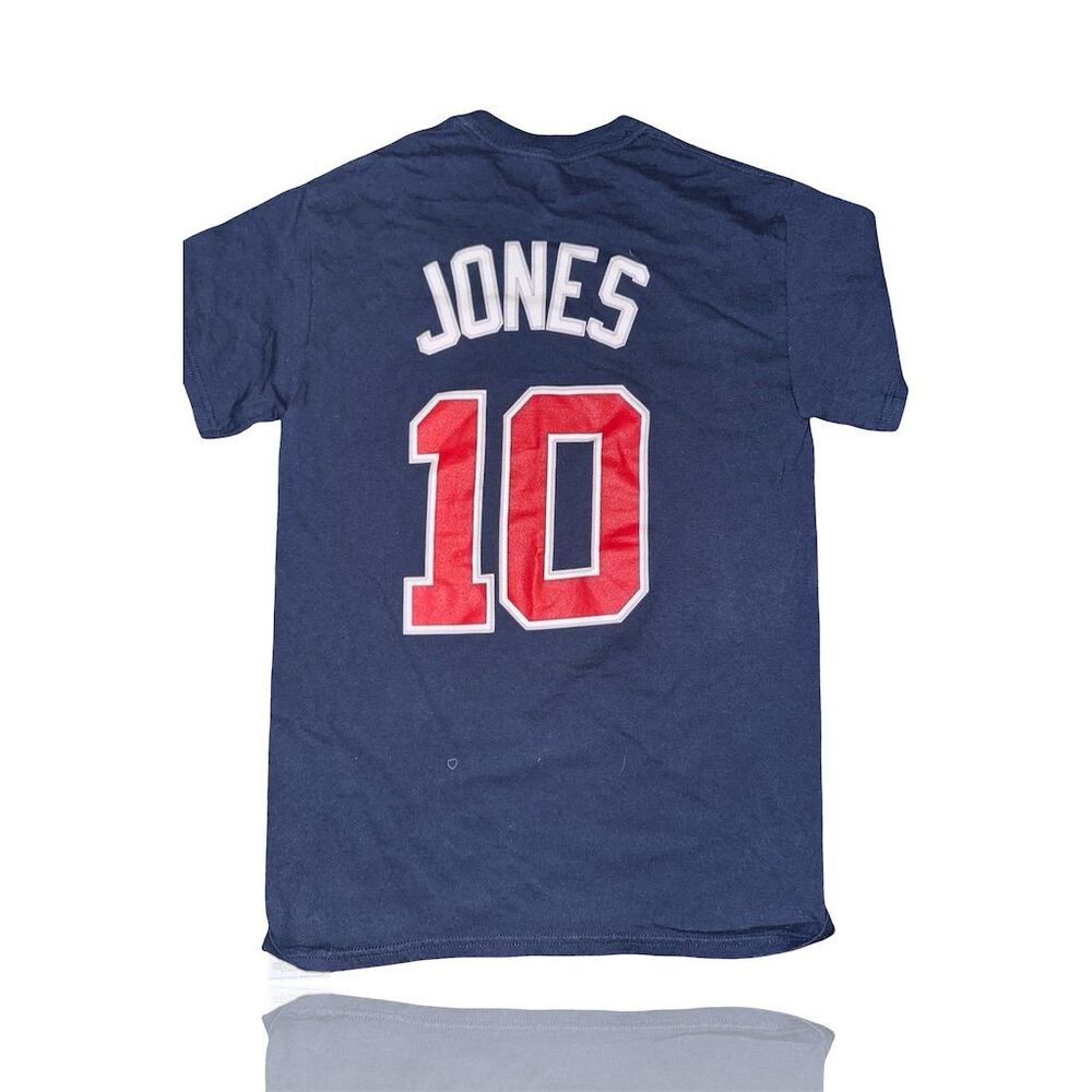 Atlanta Braves Chipper Jones #10 Men's Blue T-Shirt Size Small: Majestic MLB